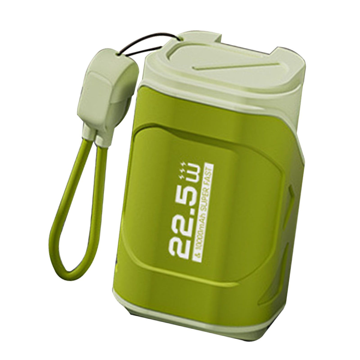 10000mAh Power Bank with AC Wall Plug and Cable 22.5W Fast Charge Compact Travel Portable Charger for Android for IOS Olive Green