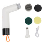 Cordless Cleaning Brush Scrubber IPX7 Water Proof Automatic Bathroom Brush Cleaner with 4 Replaceable Heads 2 Speed Adjustable White