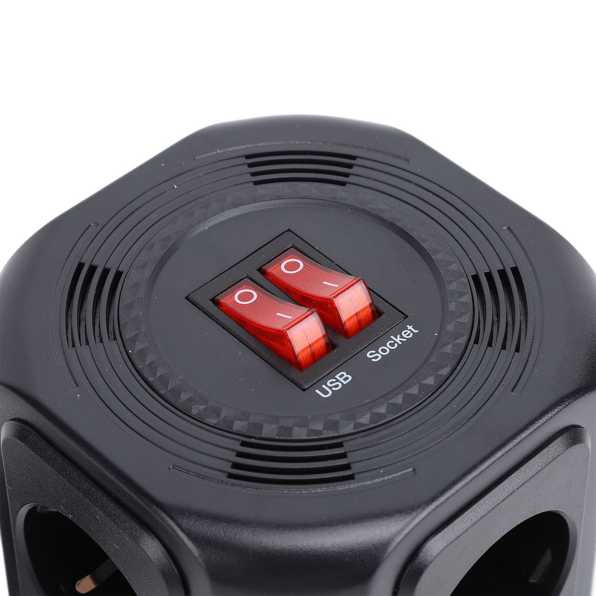 Tower Power Strip with Protector Switch Multiple Ports Vertical Space Saving Electric Tower Power Strip for Home Use Black
