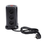 Tower Power Strip with Protector Switch Multiple Ports Vertical Space Saving Electric Tower Power Strip for Home Use Black