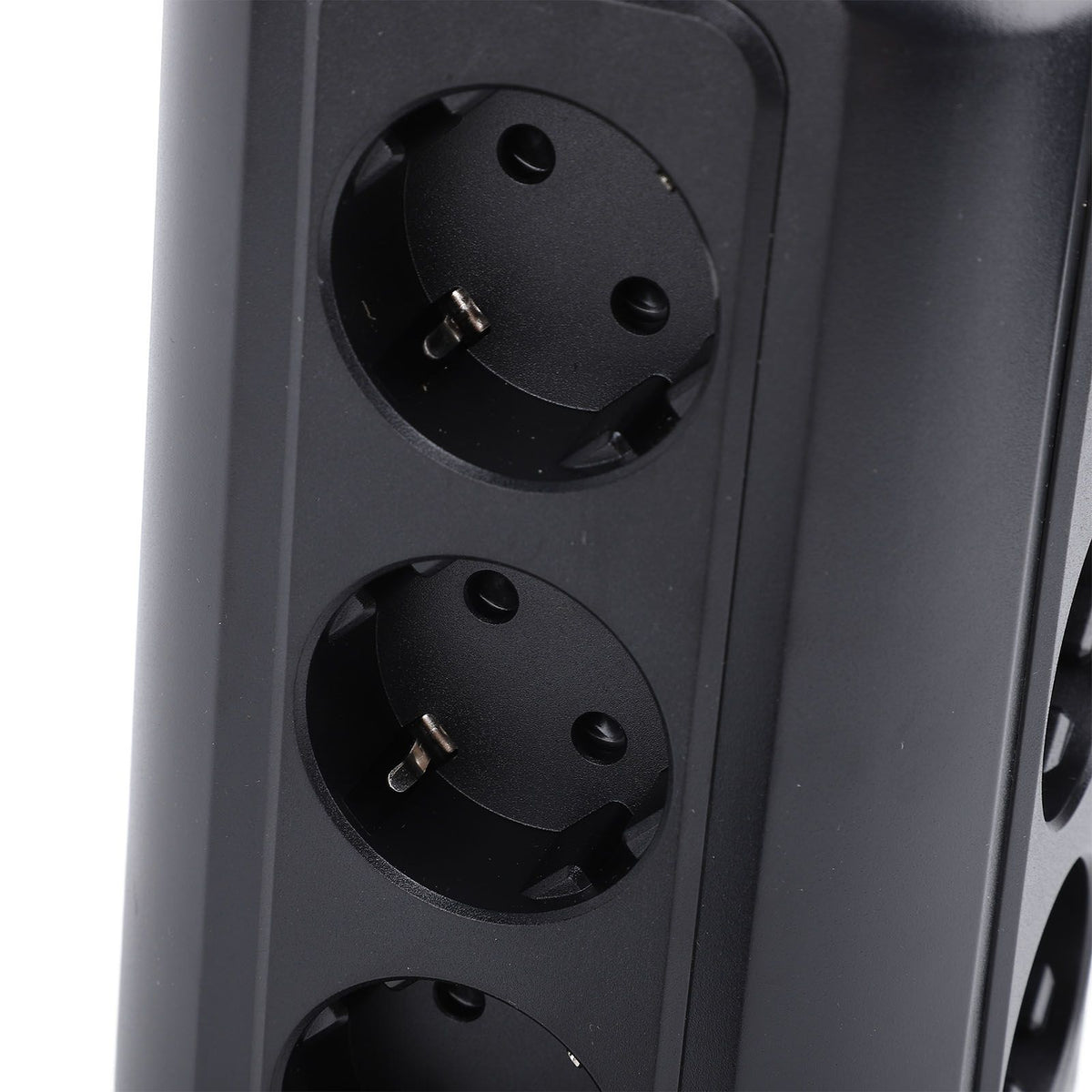 Tower Power Strip with Protector Switch Multiple Ports Vertical Space Saving Electric Tower Power Strip for Home Use Black