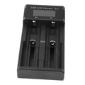 Battery Charger 2 Bay LCD Display Multiple Guard USB Charging Smart Battery Charger for 3.7V Lithium Battery 1.2V Ni MH Ni Cd Battery