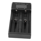 Battery Charger 2 Bay LCD Display Multiple Guard USB Charging Smart Battery Charger for 3.7V Lithium Battery 1.2V Ni MH Ni Cd Battery