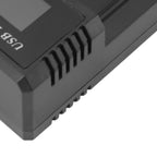 Battery Charger 2 Bay LCD Display Multiple Guard USB Charging Smart Battery Charger for 3.7V Lithium Battery 1.2V Ni MH Ni Cd Battery