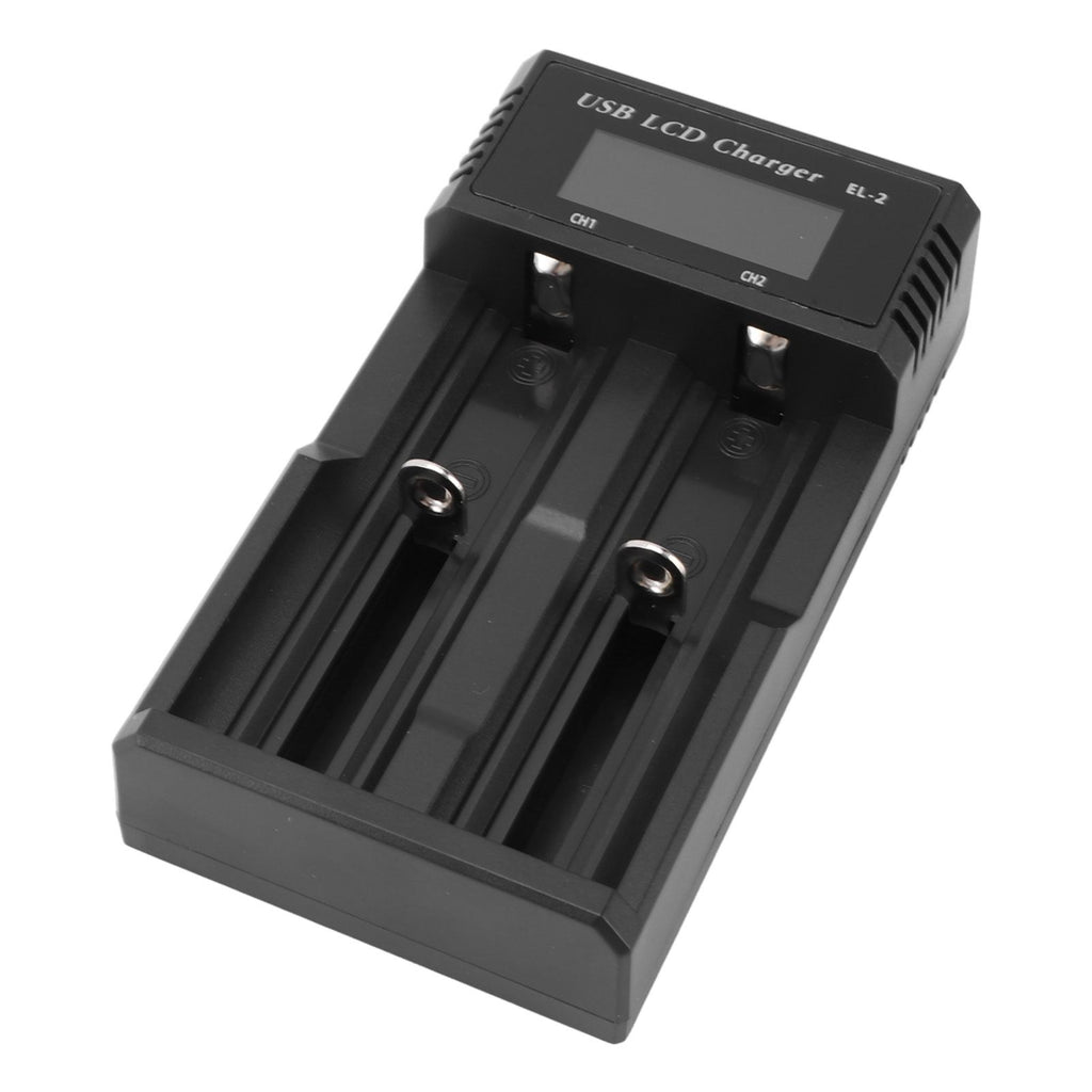 Battery Charger 2 Bay LCD Display Multiple Guard USB Charging Smart Battery Charger for 3.7V Lithium Battery 1.2V Ni MH Ni Cd Battery