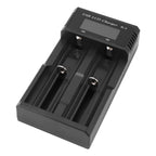 Battery Charger 2 Bay LCD Display Multiple Guard USB Charging Smart Battery Charger for 3.7V Lithium Battery 1.2V Ni MH Ni Cd Battery