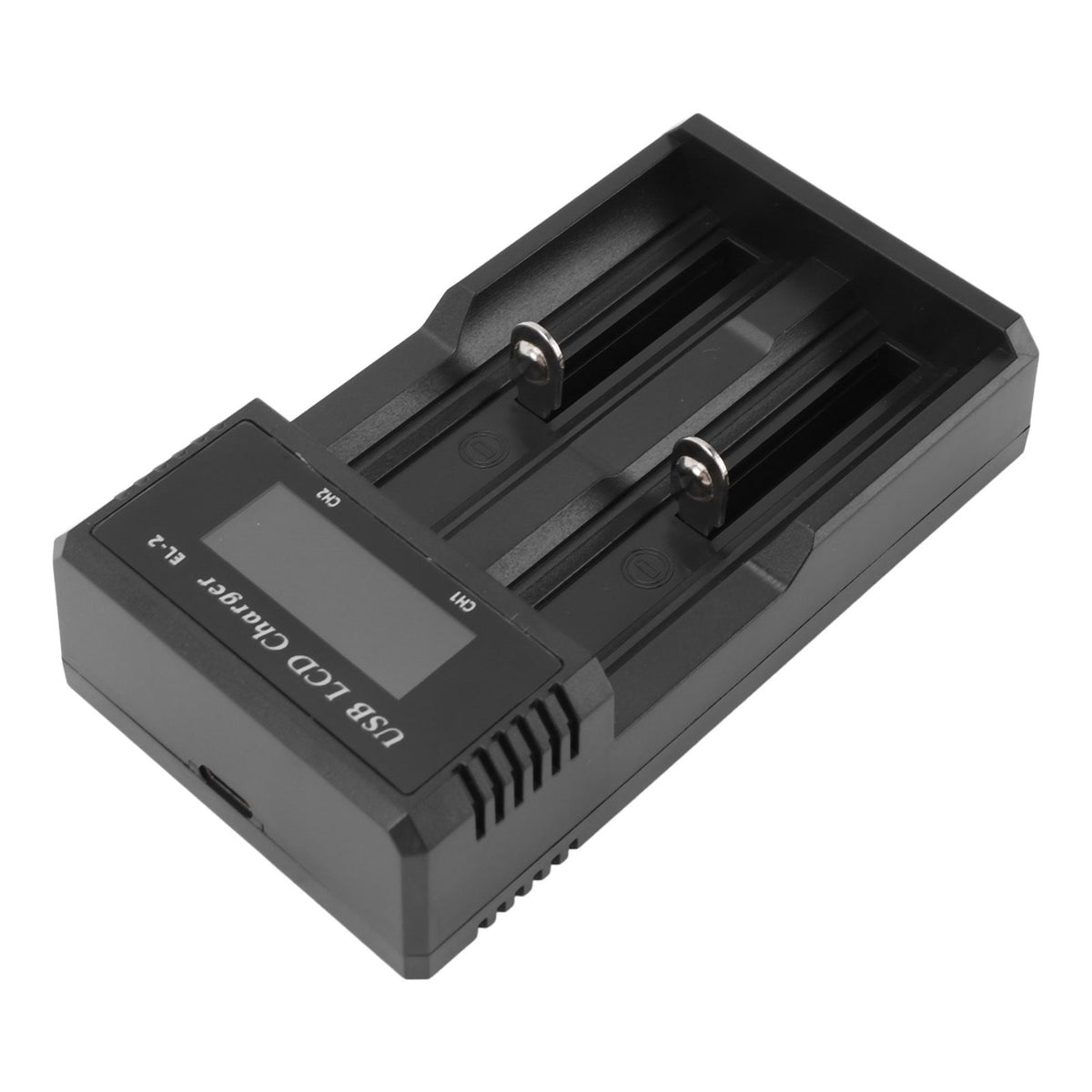 Battery Charger 2 Bay LCD Display Multiple Guard USB Charging Smart Battery Charger for 3.7V Lithium Battery 1.2V Ni MH Ni Cd Battery