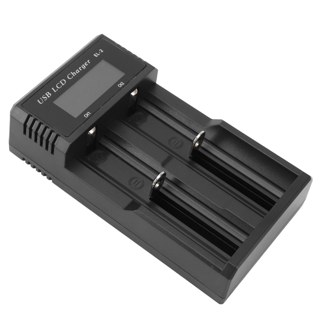 Battery Charger 2 Bay LCD Display Multiple Guard USB Charging Smart Battery Charger for 3.7V Lithium Battery 1.2V Ni MH Ni Cd Battery