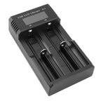 Battery Charger 2 Bay LCD Display Multiple Guard USB Charging Smart Battery Charger for 3.7V Lithium Battery 1.2V Ni MH Ni Cd Battery