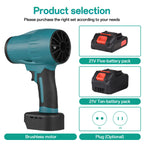 Handheld Electric Air Duster Cordless 35000RPM Stepless Speed Adjustable Jet Dry Blower with Brushless Motor 21V Rechargeable Battery Anti-slip Ergonomic Handle for Home Car Industrial Cleaning
