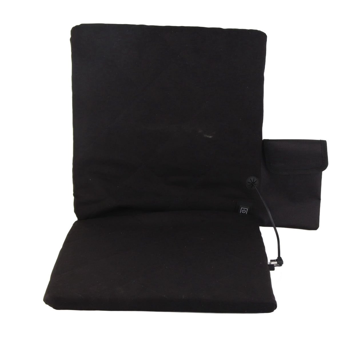 Electric Heating Seat Cushion Foldable Stadium Seats Heated Cover Pads with Backrest for Camping Fishing Hunting Black