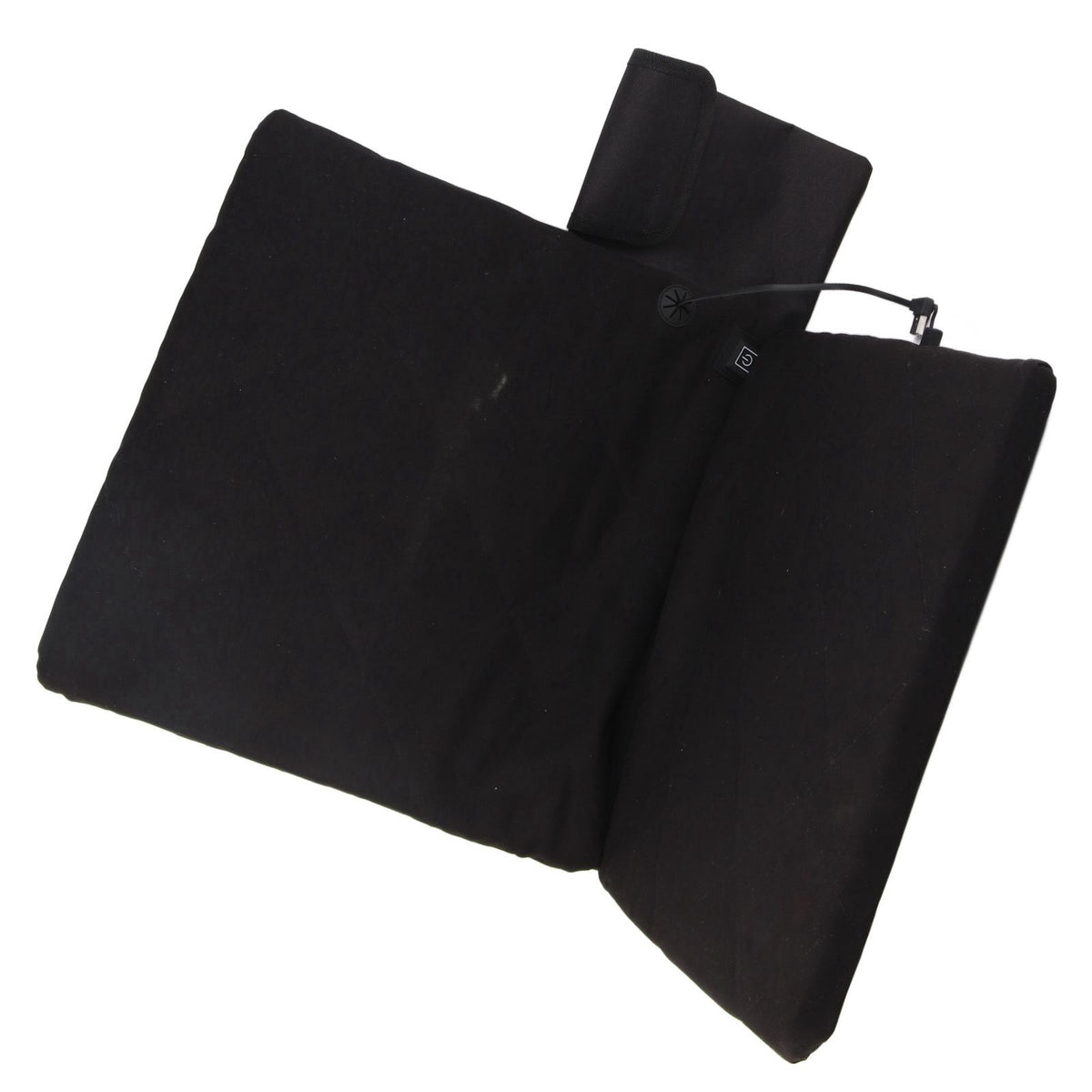 Electric Heating Seat Cushion Foldable Stadium Seats Heated Cover Pads with Backrest for Camping Fishing Hunting Black