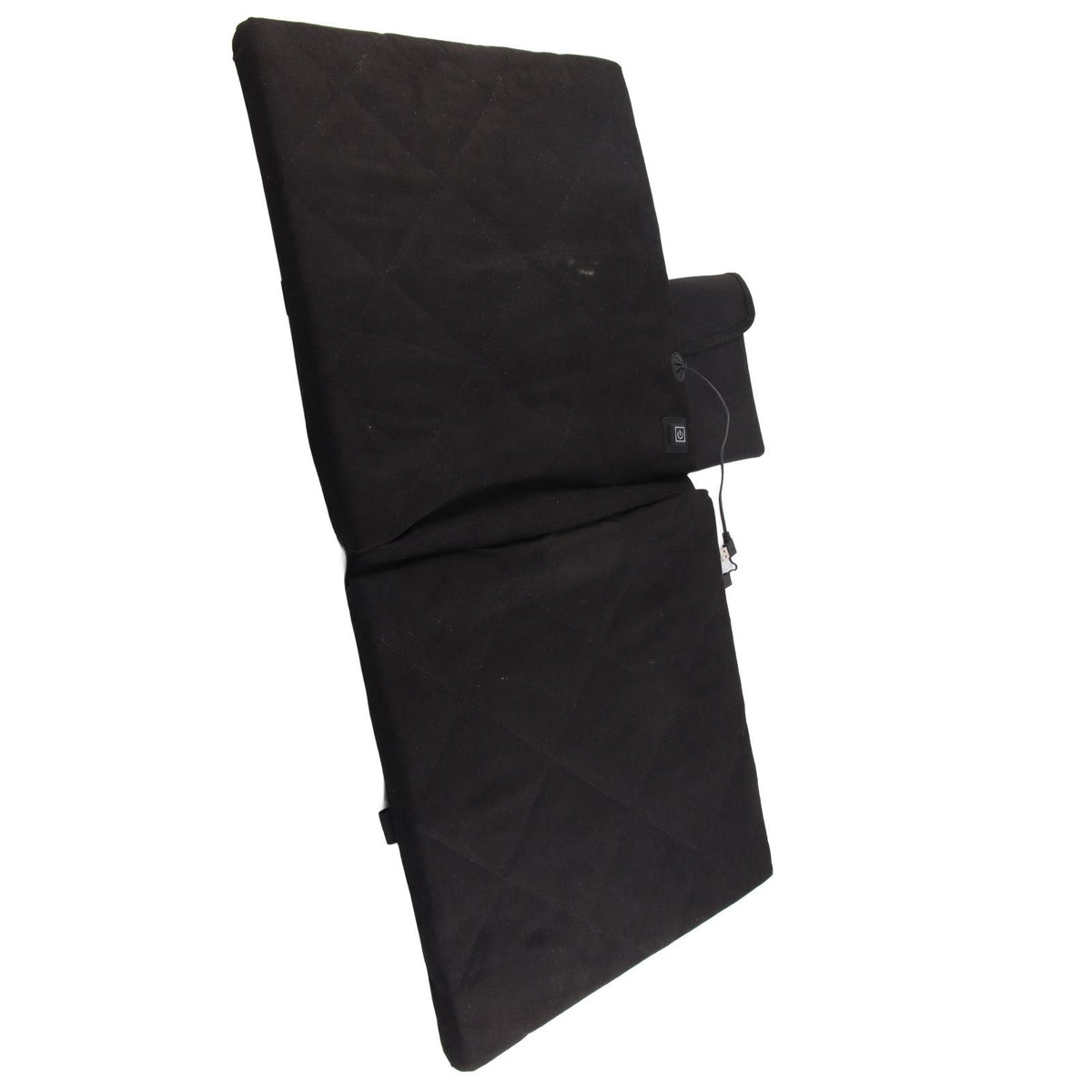Electric Heating Seat Cushion Foldable Stadium Seats Heated Cover Pads with Backrest for Camping Fishing Hunting Black