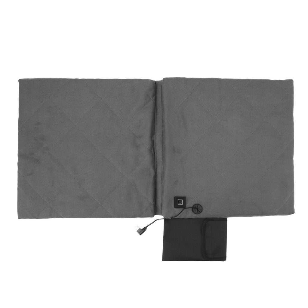 Electric Heating Seat Cushion Foldable Stadium Seats Heated Cover Pads with Backrest for Camping Fishing Hunting Grey