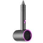 Hair Drier Mute 360 Degree Rotatable Nozzle Fast Drying ABS PP Portable Blow Dryer for Home Salon Gris avec lumière bleue