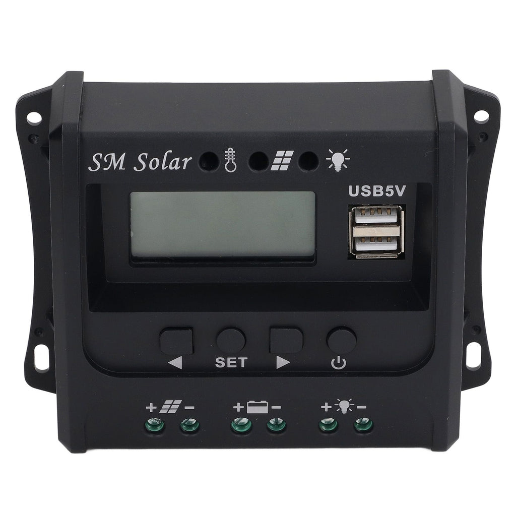 Solar Panel Controller 3 Stage PWM Charging Intelligent Microcontroller ABS Aluminum Plate 12V 24V Solar Charge Controller SEC10(10A)
