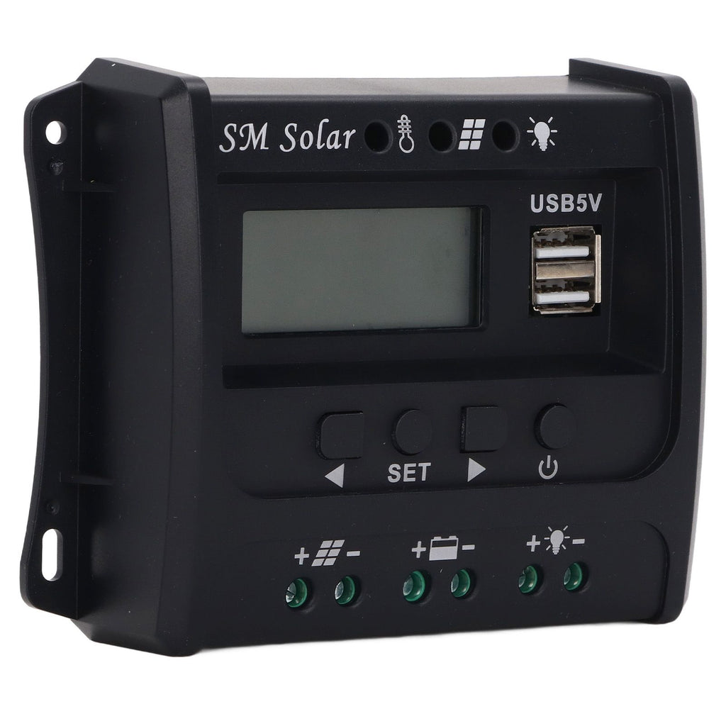 Solar Panel Controller 3 Stage PWM Charging Intelligent Microcontroller ABS Aluminum Plate 12V 24V Solar Charge Controller SEC10(10A)