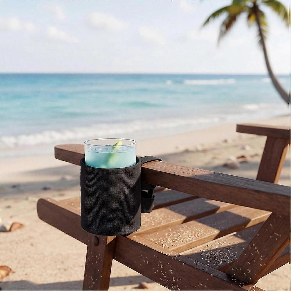 2PCS Beach Chair Cup Holder Universal Camping Chairs Cup Holder Anti-Slip Beverage Organization for Outdoor Fishing