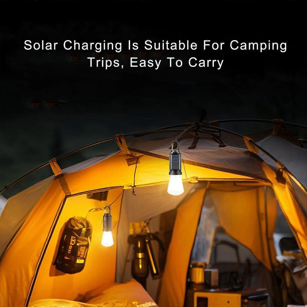 Hanging Light Usb Rechargeable Led Camping Lantern Outdoor Tent Lights for Camping Bulbs With Clip Hook Camping Flash Black-B