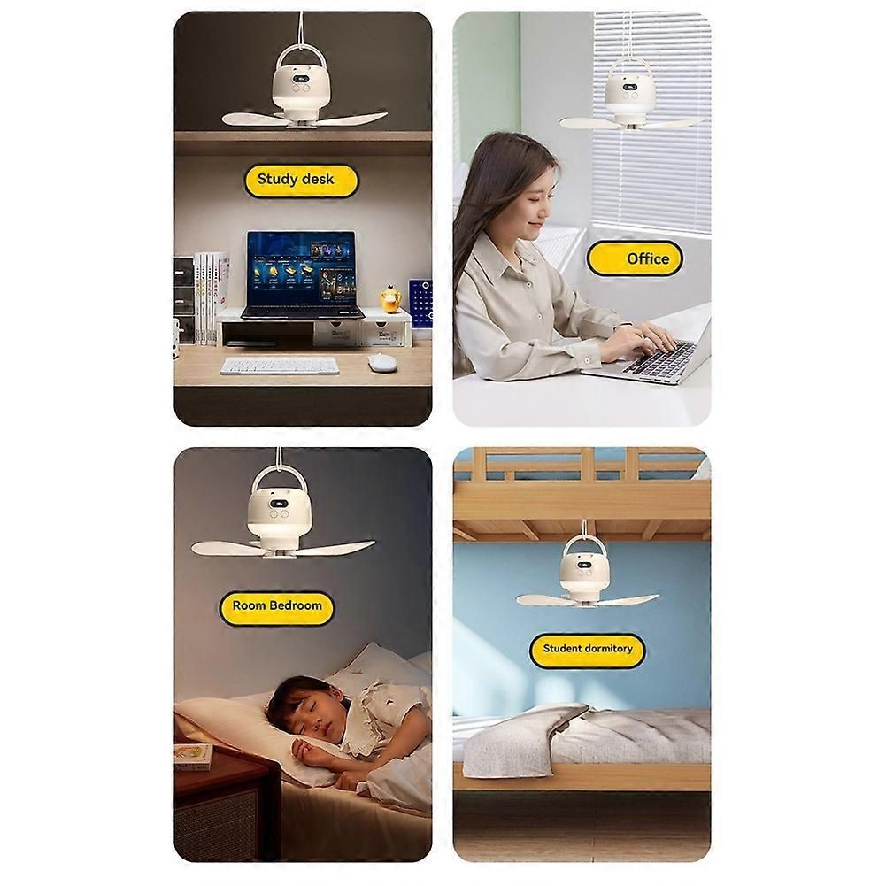 Camping Fan USB Rechargeable Tent Fan with Remote Control LED Light 5 Speeds Timer Portable Ceiling Fan for Camping