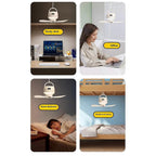 Camping Fan USB Rechargeable Tent Fan with Remote Control LED Light 5 Speeds Timer Portable Ceiling Fan for Camping