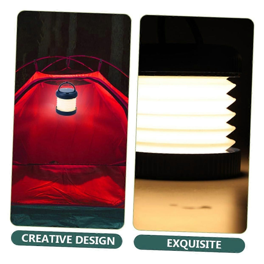 USB Rechargeable Folding Camping Lantern with Dual Lighting Mode, Lightweight LED Tent Light for Outdoor Hiking, Blue