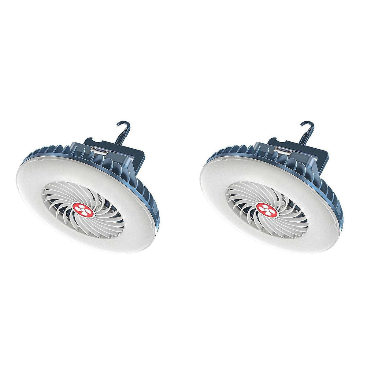 2X Portable Camping Fan with LED USB Rechargeable Battery Operated Fan for Tent Car Emergency