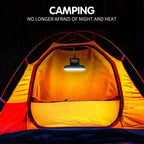 2X Portable Camping Fan with LED USB Rechargeable Battery Operated Fan for Tent Car Emergency