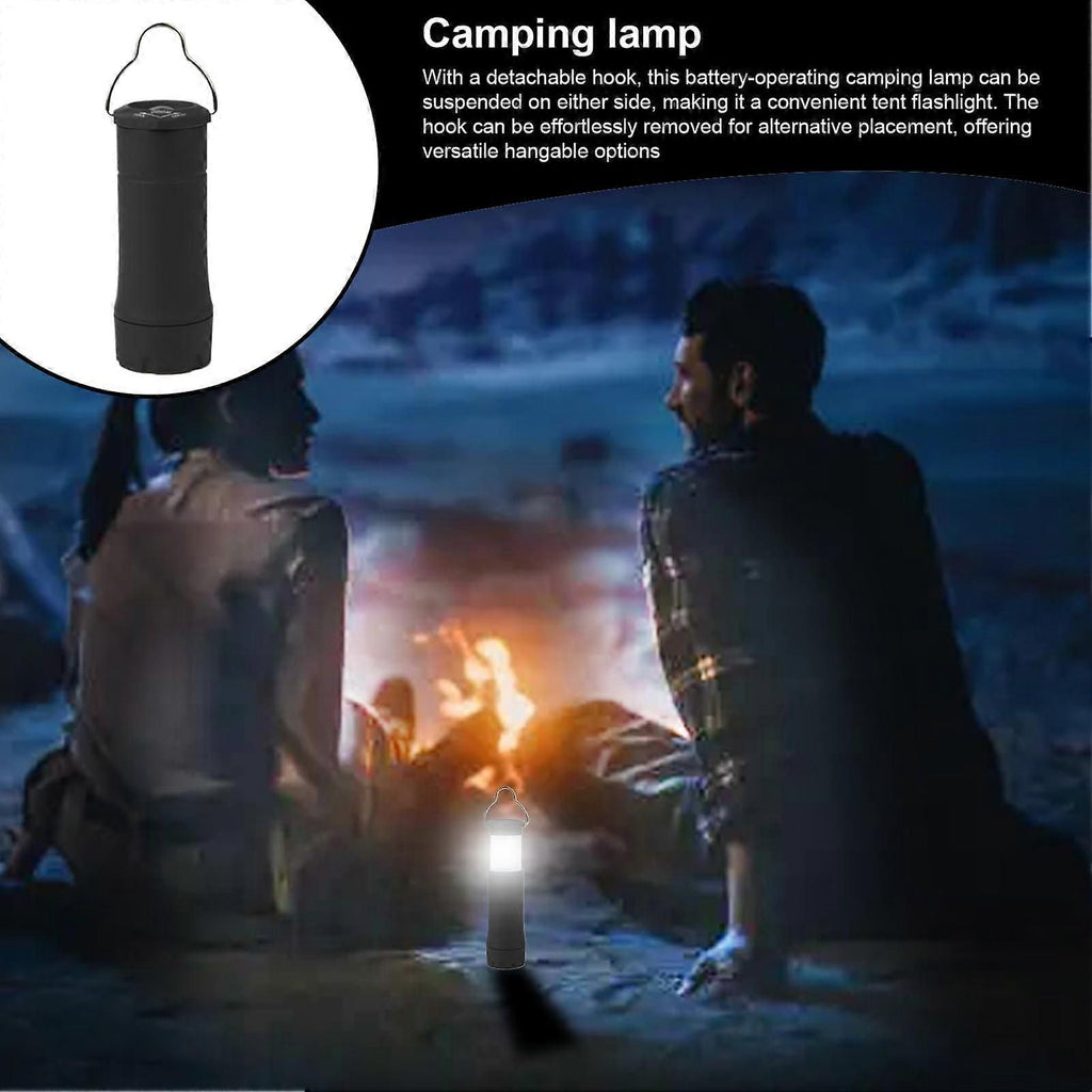 2pcs Compact 2 in 1 Camping Lantern and Flashlight with Detachable Hanging Hook, Battery Operated Tent Light