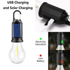 USB Rechargeable Solar Camping Light with Dual Charging and 3 Brightness Modes, Water‑Resistant Hanging LED Tent Lamp