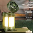 Solar Outdoor Camping Lantern with Cooling Fan Portable LED Flashlight Tent Lamp Searchlight for Outdoor Camping Hiking