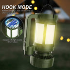 Solar Outdoor Camping Lantern with Cooling Fan Portable LED Flashlight Tent Lamp Searchlight for Outdoor Camping Hiking