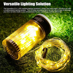 LED Camping String Light Portable 2 in 1 Campsite Ambient Lamp Waterproof Tent Light with 6 Lighting Modes Support Power Bank Function for Camping Hiking