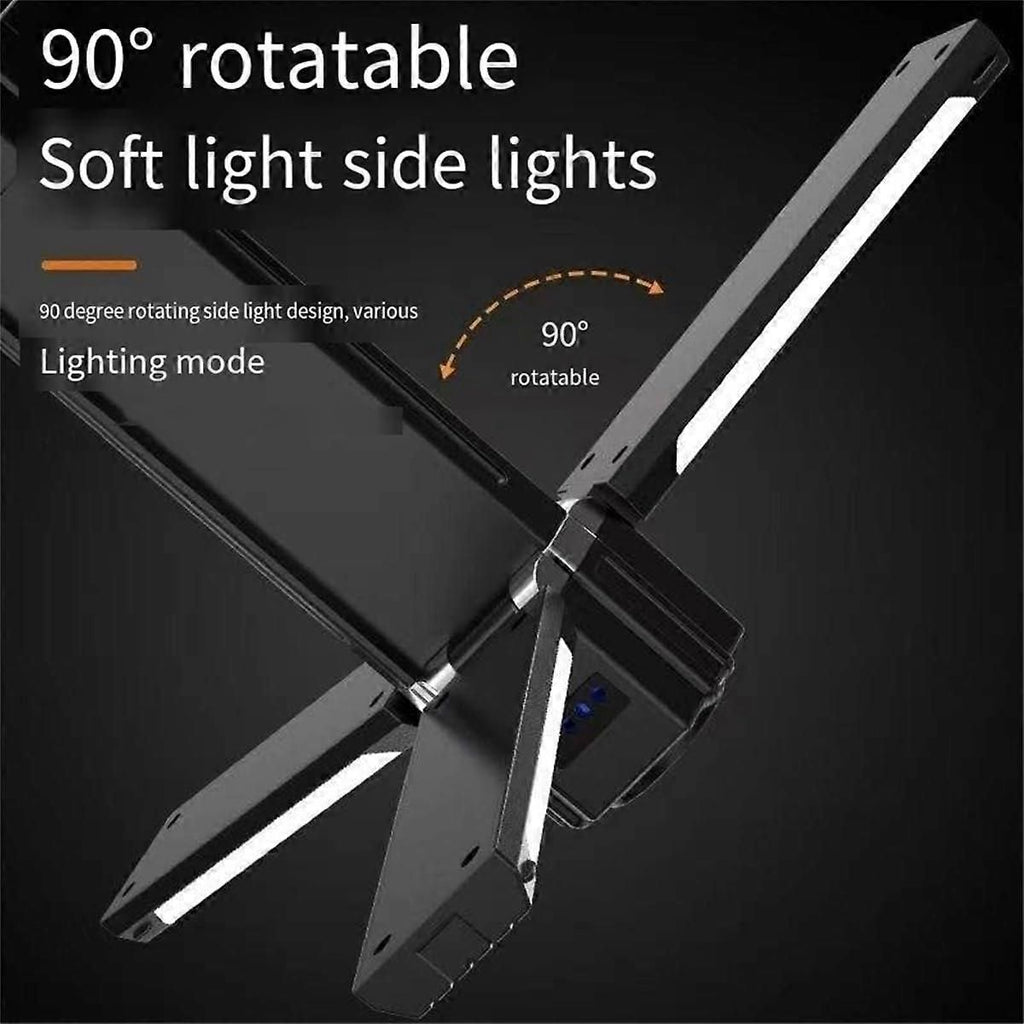 Rechargeable Camping Lantern 1500mAH Waterproof Foldable LED Lamp with 3 Modes for Tent Hanging Black