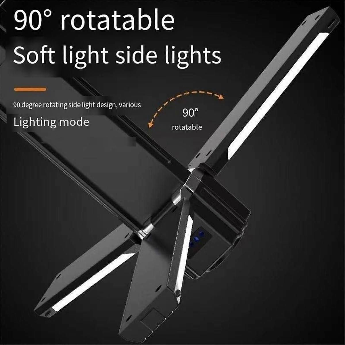 Rechargeable Camping Lantern 1500mAH Waterproof Foldable LED Lamp with 3 Modes for Tent Hanging Black