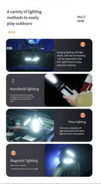 Rechargeable Camping Lantern 1500mAH Waterproof Foldable LED Lamp with 3 Modes for Tent Hanging Black