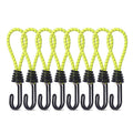 10Pcs Tent Stretch Strap Set Bungee Cords Set with Hooks, Metal Shock Cord Hook - Yellow