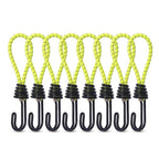 10Pcs Tent Stretch Strap Set Bungee Cords Set with Hooks, Metal Shock Cord Hook - Yellow