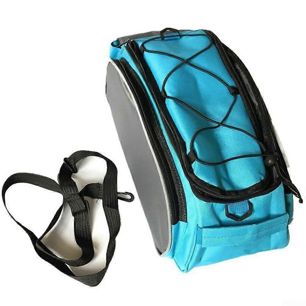 Large Capacity Waterproof Bike Saddle Bag for Electric Bikes with Reflective Strip and Shoulder Strap - Blue