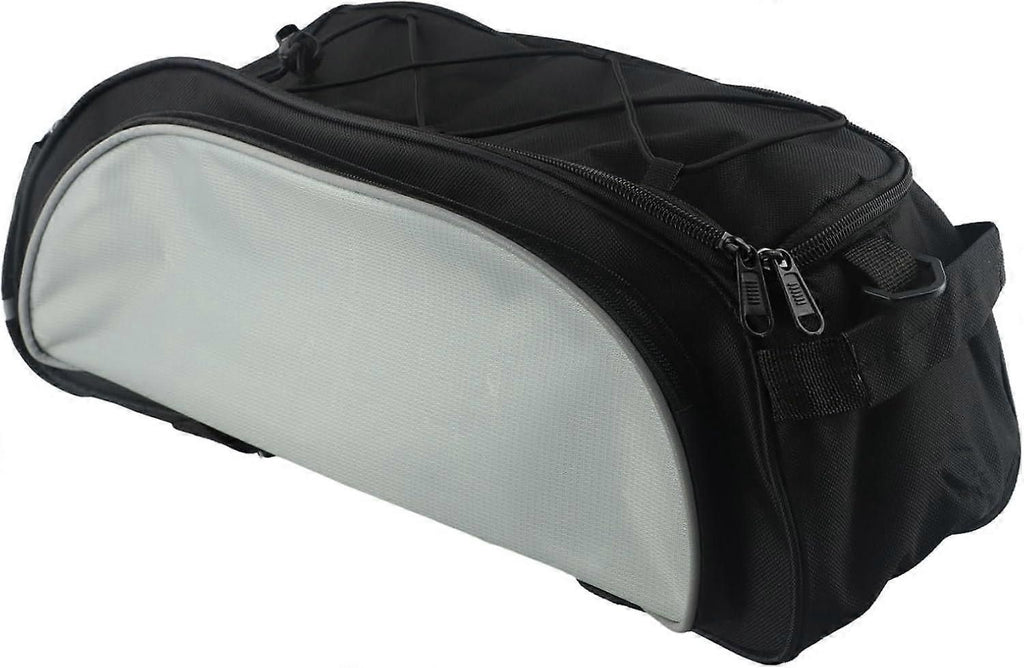Large Capacity Waterproof Bike Saddle Bag for Electric Bikes with Reflective Strip and Shoulder Strap - Black