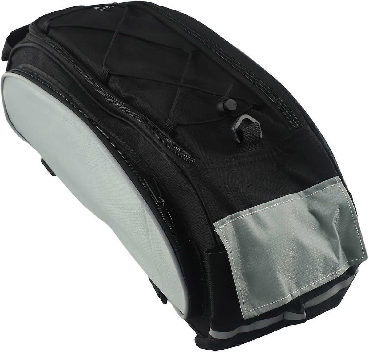 Large Capacity Waterproof Bike Saddle Bag for Electric Bikes with Reflective Strip and Shoulder Strap - Black