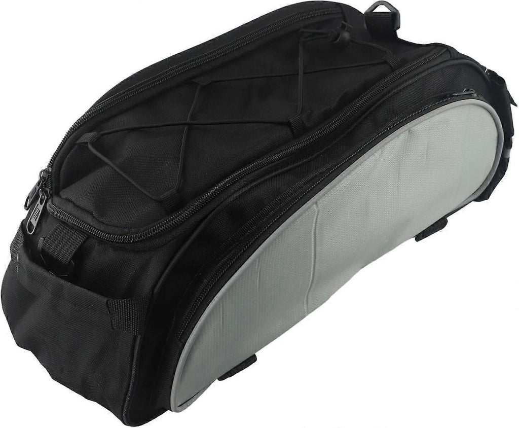 Large Capacity Waterproof Bike Saddle Bag for Electric Bikes with Reflective Strip and Shoulder Strap - Black