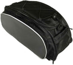 Large Capacity Waterproof Bike Saddle Bag for Electric Bikes with Reflective Strip and Shoulder Strap - Black
