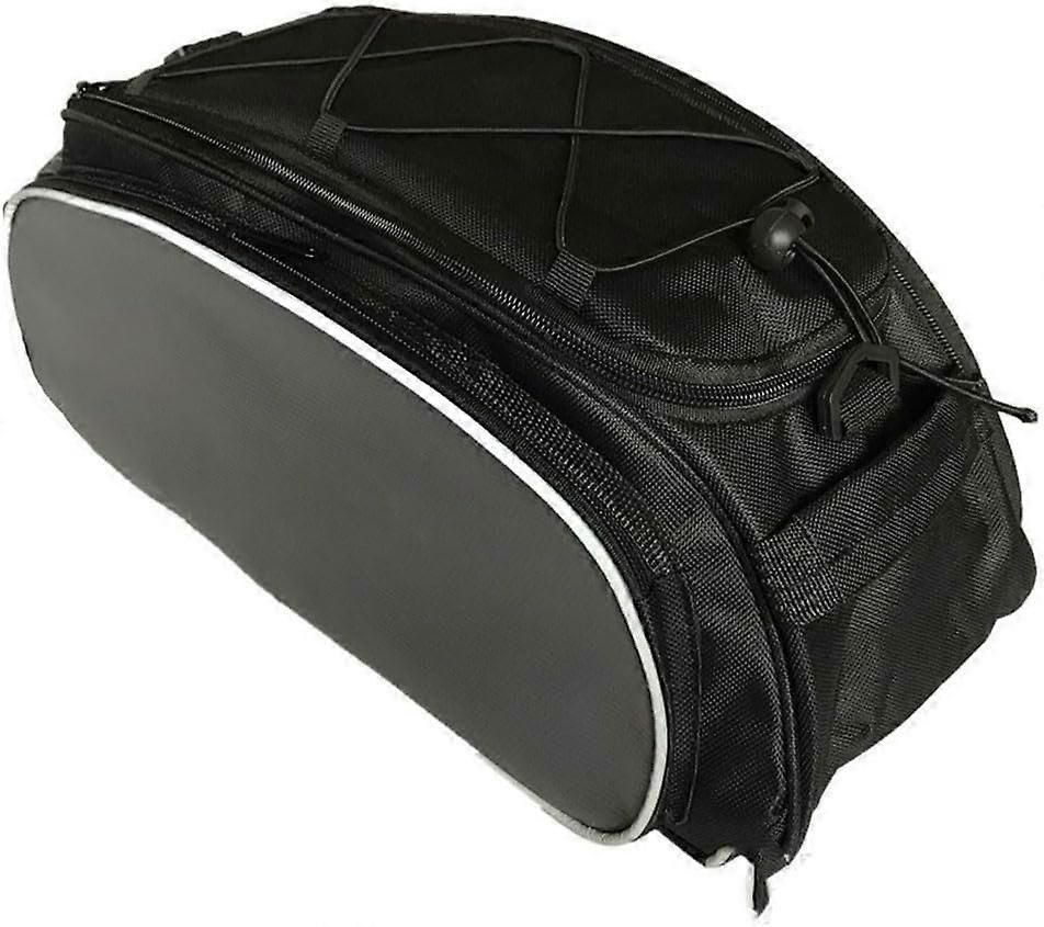 Large Capacity Waterproof Bike Saddle Bag for Electric Bikes with Reflective Strip and Shoulder Strap - Black