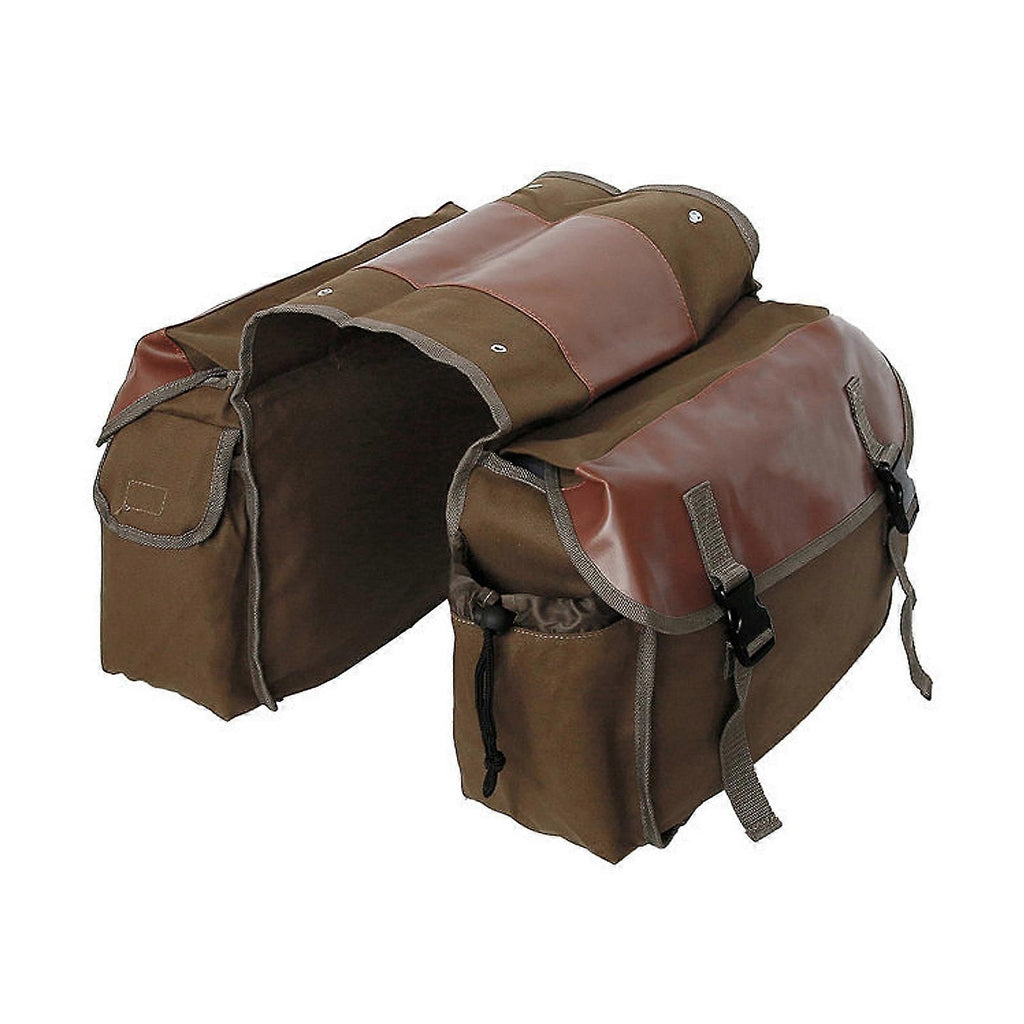 Bicycle Pannier Bag, Durable Rear Rack Storage Bag with Double Side Design for Mountain Bike, Road Bike, Folding Bike and Cycling Accessories - Khaki