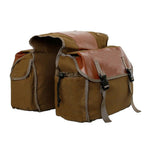 Bicycle Pannier Bag, Durable Rear Rack Storage Bag with Double Side Design for Mountain Bike, Road Bike, Folding Bike and Cycling Accessories - Khaki
