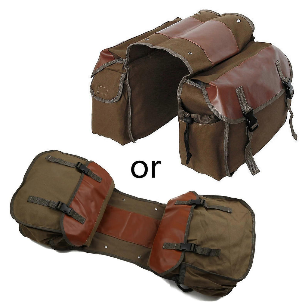 Bicycle Pannier Bag, Durable Rear Rack Storage Bag with Double Side Design for Mountain Bike, Road Bike, Folding Bike and Cycling Accessories - Khaki
