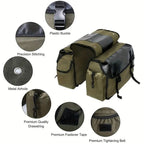 Bicycle Pannier Bag, Durable Rear Rack Storage Bag with Double Side Design for Mountain Bike, Road Bike, Folding Bike and Cycling Accessories - Army Green