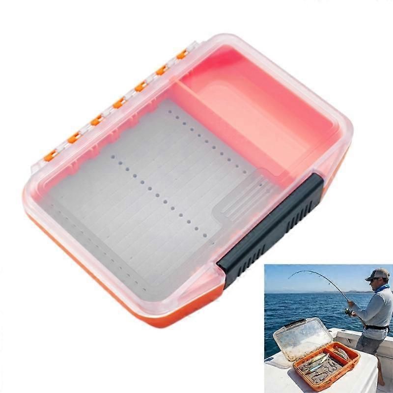 Waterproof Plastic Pockets Fly Fishing Box Portable Fishing Tackle Box Light Weight Fishing Tackle Hook Box Enduring - Orange