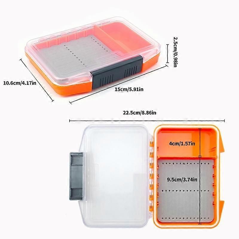 Waterproof Plastic Pockets Fly Fishing Box Portable Fishing Tackle Box Light Weight Fishing Tackle Hook Box Enduring - Black
